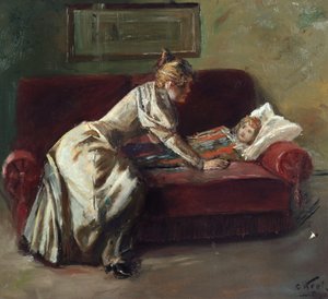 病気の子供 作： Christian Krohg