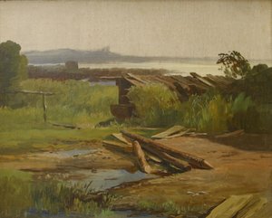 ドイツ、バイエルン州の湖畔の風景 作： Christian Morgenstern