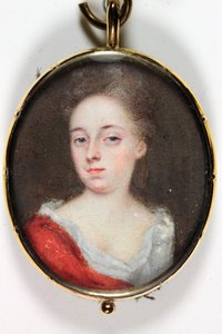 バーリントン伯爵夫人、ドロシー・サヴィル夫人と思われる女性（エナメル質 作： Christian Richter