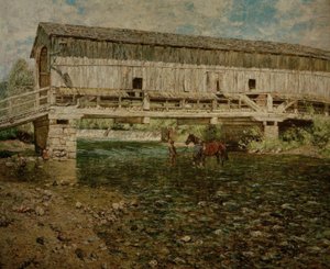 ワイマール近郊のブッフファートにある屋根付きのイルム橋 作： Christian Rohlfs