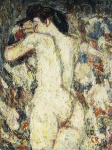 リクライニング女性ヌード 作： Christian Rohlfs