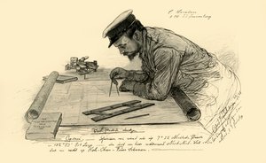 「クニフスベルク号」の一等航海士、ハンセン、1898 年。 作： Christian Wilhelm Allers
