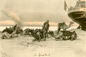 スエズ運河にて、1898年。 作： Christian Wilhelm Allers