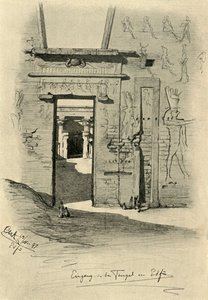 1898年、エジプト、エドフの神殿への入り口。 作： Christian Wilhelm Allers