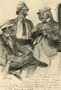船に乗るヨーロッパ人、1898年。
