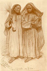 1898 年、エジプト、フィラエの少女たち。 作： Christian Wilhelm Allers