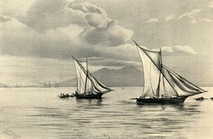 ナポリ湾にて、1898年。 作： Christian Wilhelm Allers