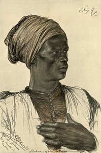 蒸気船「ハタソー」に乗船する男性、エジプト、1898年。 作： Christian Wilhelm Allers
