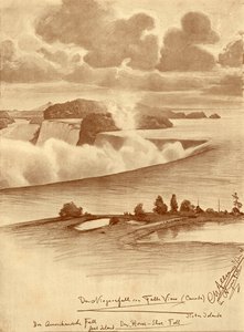 1898 年、カナダのフォールズ ビューから見たナイアガラの滝。