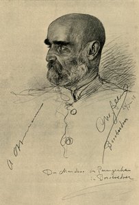 男性の肖像、ボロブドゥール寺院、マゲラン、ジャワ、1898 年。 作： Christian Wilhelm Allers