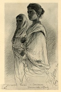 ロサマとサンデナム、タミル人の少女たち、キャンディ、セイロン、1898年。