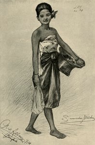 シャムの女の子、バンコク、1898 年。 作： Christian Wilhelm Allers
