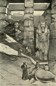 1898 年、エジプト、ルクソール神殿の彫像。 作： Christian Wilhelm Allers