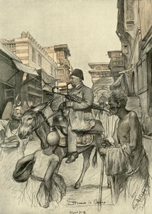 カイロの通り、1898 年。 作： Christian Wilhelm Allers