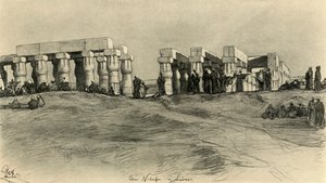 寺院の遺跡、ルクソール、エジプト、1898 年。 作： Christian Wilhelm Allers