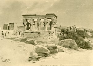 1898年、エジプトのフィラエ島にあるイシス神殿とトラヤヌスのキオスク。