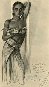 ウック・バンダ、寺院の若者、キャンディ、セイロン、1898年。 作： Christian Wilhelm Allers