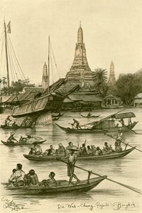ワット チェン、バンコク、サイアム、1898 年。 作： Christian Wilhelm Allers