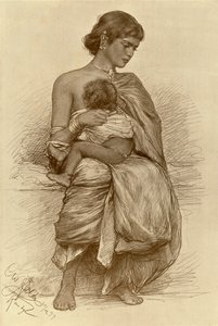 若い母親、キャンディ、セイロン、1898年。 作： Christian Wilhelm Allers