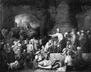 病人を癒すキリスト、1742年。 作： Christian Wilhelm Ernst Dietrich