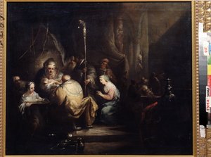 「割礼」（割礼）クリスチャン・ヴィルヘルム・エルンスト・ディートリッヒ（1712-1774）による絵画、1763年国立美術館トゥーラロシア 作： Christian Wilhelm Ernst Dietrich