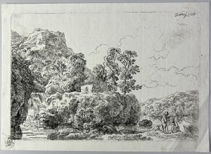小川のそばの岩の上の小屋 作： Christian Wilhelm Ernst Dietrich