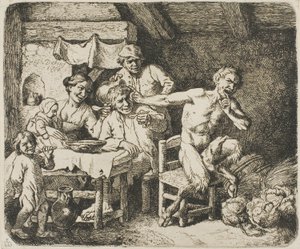 農夫の家のサテュロス 作： Christian Wilhelm Ernst Dietrich