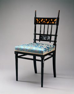 Herter Brothers Companyサイドチェア、1876-79年頃（チェリー、金箔、室内装飾品） 作： Christian and Gustave 1830 98 Herter
