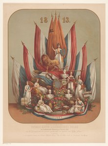 1813 年 11 月の記憶に残る革命を記念する寓話的表現 1813 年 11 月の記憶に残る革命への劇的な寓意的なオマージュ (...) (オブジェクトのタイトル) 作： Christianus Hendricus Hein