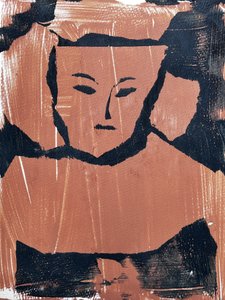 穏やかな抽象的な顔 作： Christina Misuro