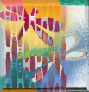 夏のトンボ, 2008 （アクリル、パネル） 作： Christina Saj