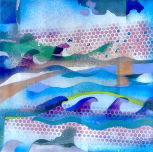 洪水 2003年頃 （油彩、銀紙） 作： Christina Saj