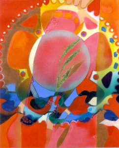 Hope, c. 2009 (パネルにアクリル、金箔) 作： Christina Saj