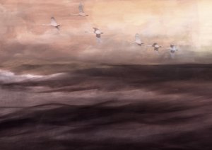 幻想的な白鳥の飛翔 作： Christina Sillen