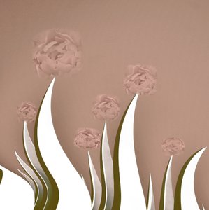 ミニマルなピンクの花々 作： Christina Sillen
