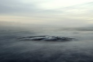霧に包まれた穏やかな水辺