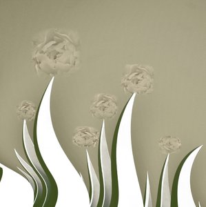 ほのかなクリーム色の花 作： Christina Sillen