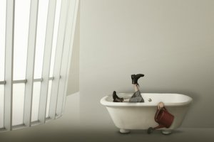 ちょっと変わったバスタブでの水やり 作： Christine von Diepenbroek