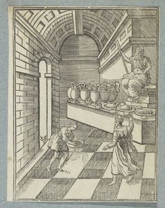 ダニエルは神殿の床に灰をまく 作： Christoffel van Sichem (II)