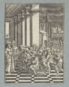 ヨセフの兄弟たちはエジプトでヨセフの前にひざまずきます 作： Christoffel van Sichem (II)