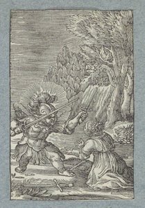 騎士に扮した天使に子どもが降伏 ピア・デシデリア（シリーズタイトル） 作： Christoffel van Sichem (II)
