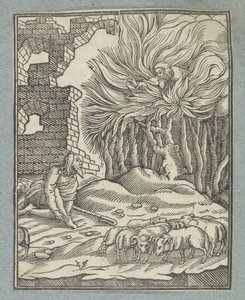 モーセと燃える茂み 作： Christoffel van Sichem (II)