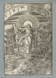 創造の 4 日目: 太陽、月、星の創造 作： Christoffel van Sichem (II)