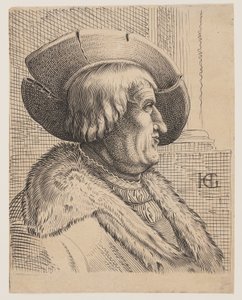 横顔の老人の幻想的な肖像 作： Christoffel van Sichem I