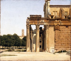 Vue de la Via Sacra, Rome - Peinture de Christoffer Wilhelm Eckersberg (1783-1853) View of the Via Sacra, Rome 油彩・キャンバス 1814 Ny Carlsberg Glyptotek 28x33 作： Christoffer Wilhelm Eckersberg