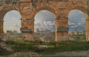 ローマのコロシアム3階の北西アーチの3つからの眺め 作： Christoffer Wilhelm Eckersberg