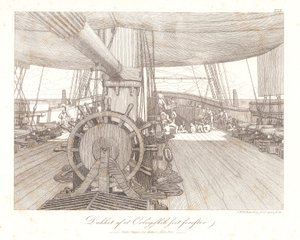 デンマーク語：正面から見た軍艦の甲板。 作： クリストファー・ヴィルヘルム・エッカースバーグ