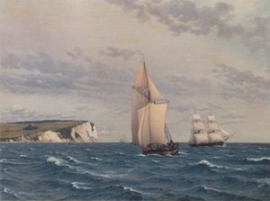 海から見たモーンの断崖の南部。 作： Christoffer Wilhelm Eckersberg
