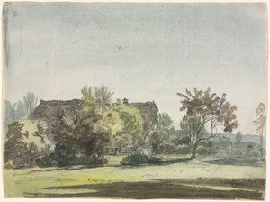 木の後ろの農家、c。 1790年。 作： Christoph Nathe