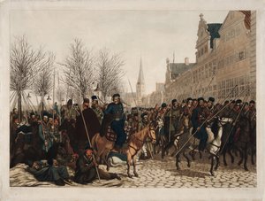 1813年3月18日、ハンブルクのコサック 作： Christoph Suhr